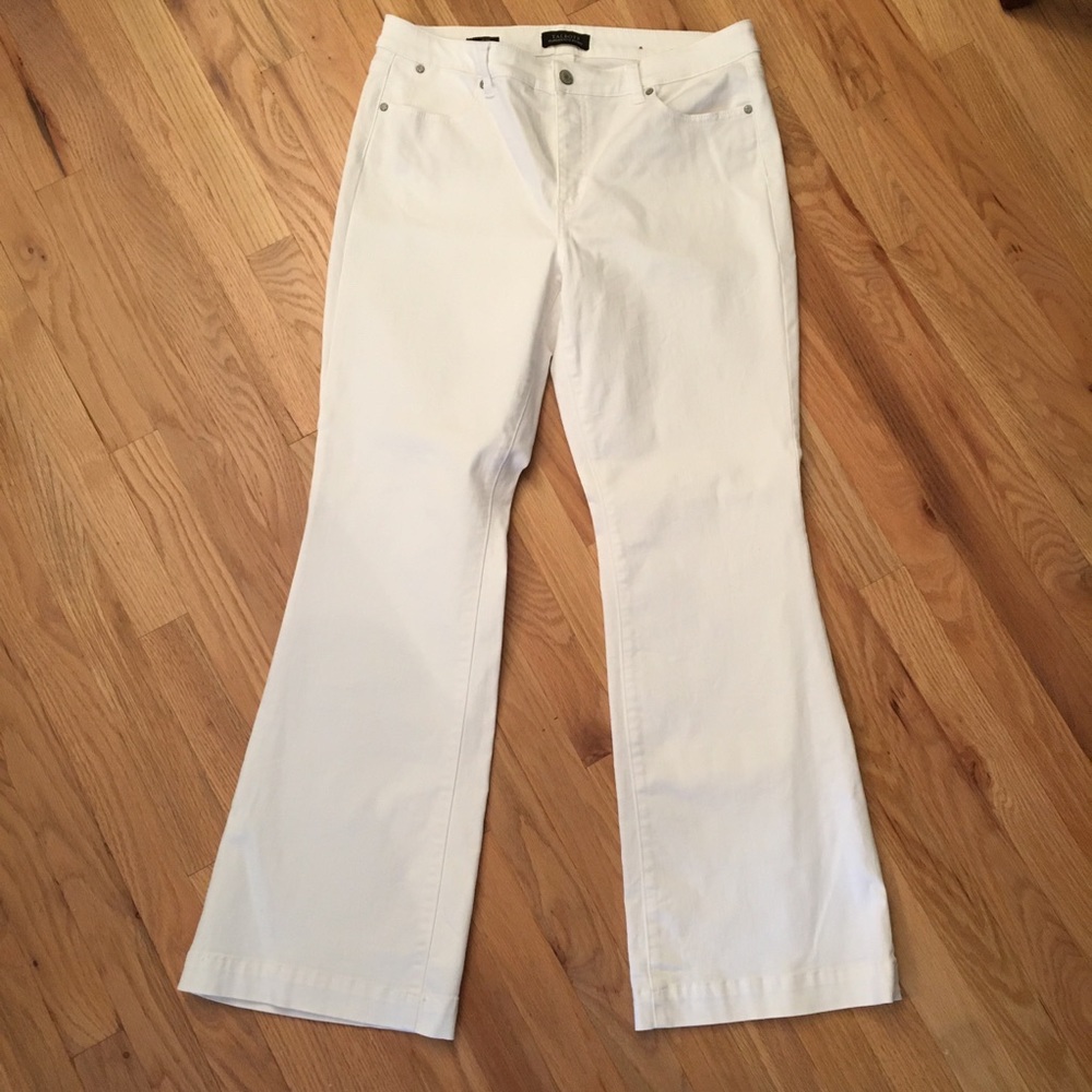 Talbots white flare jeans size 14